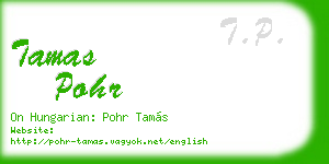 tamas pohr business card